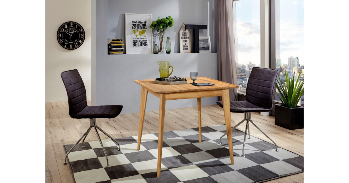 Furniteco Tallinn Dining Table, Oak Wood, 80x80x76 cm